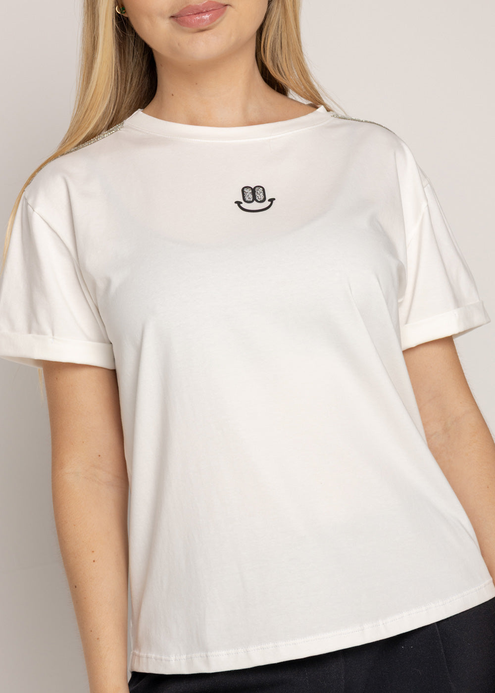 T-SHIRT SONRISA NEGRA MARFIL ORC-026