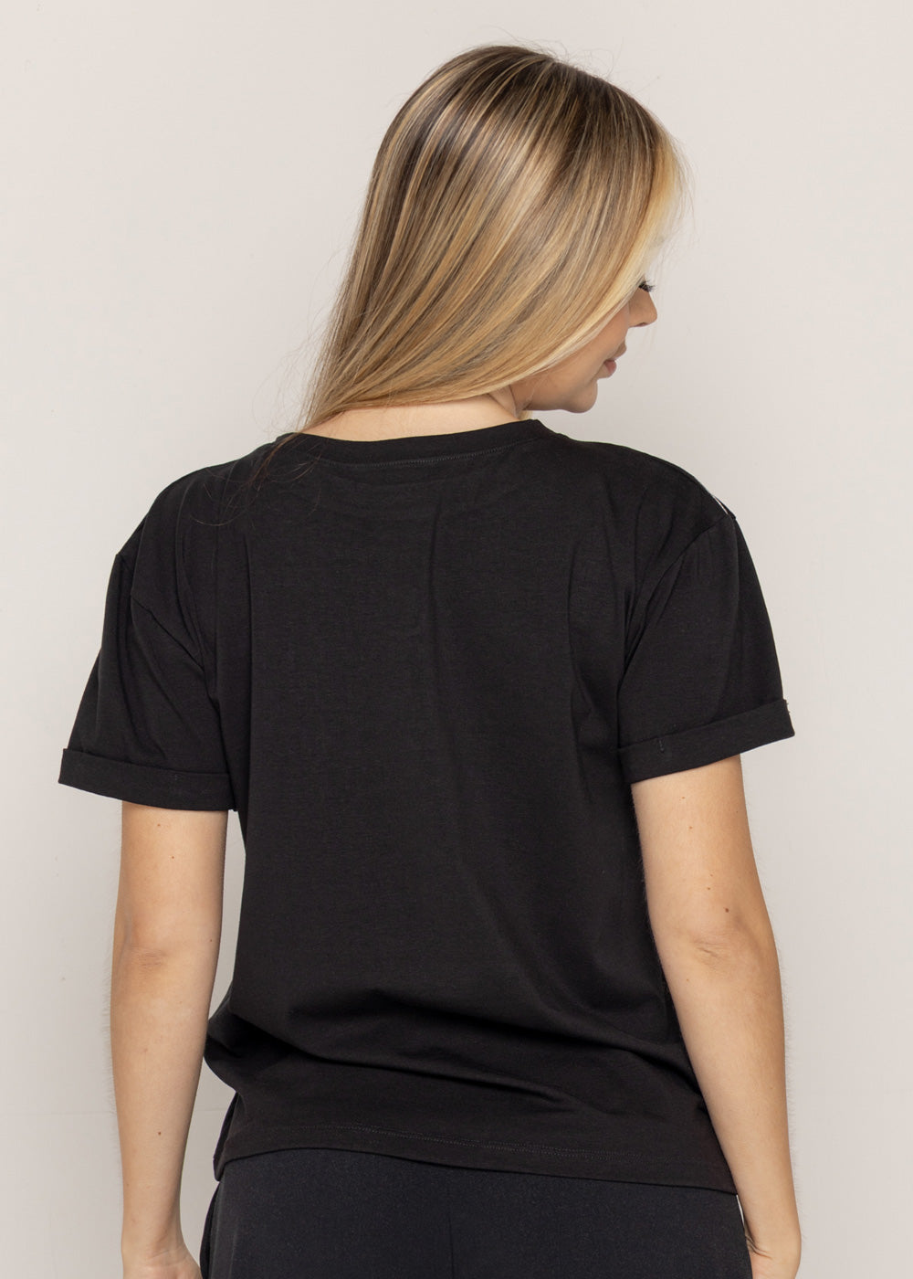 T-SHIRT SONRISA BLANCA NEGRO ORC-026