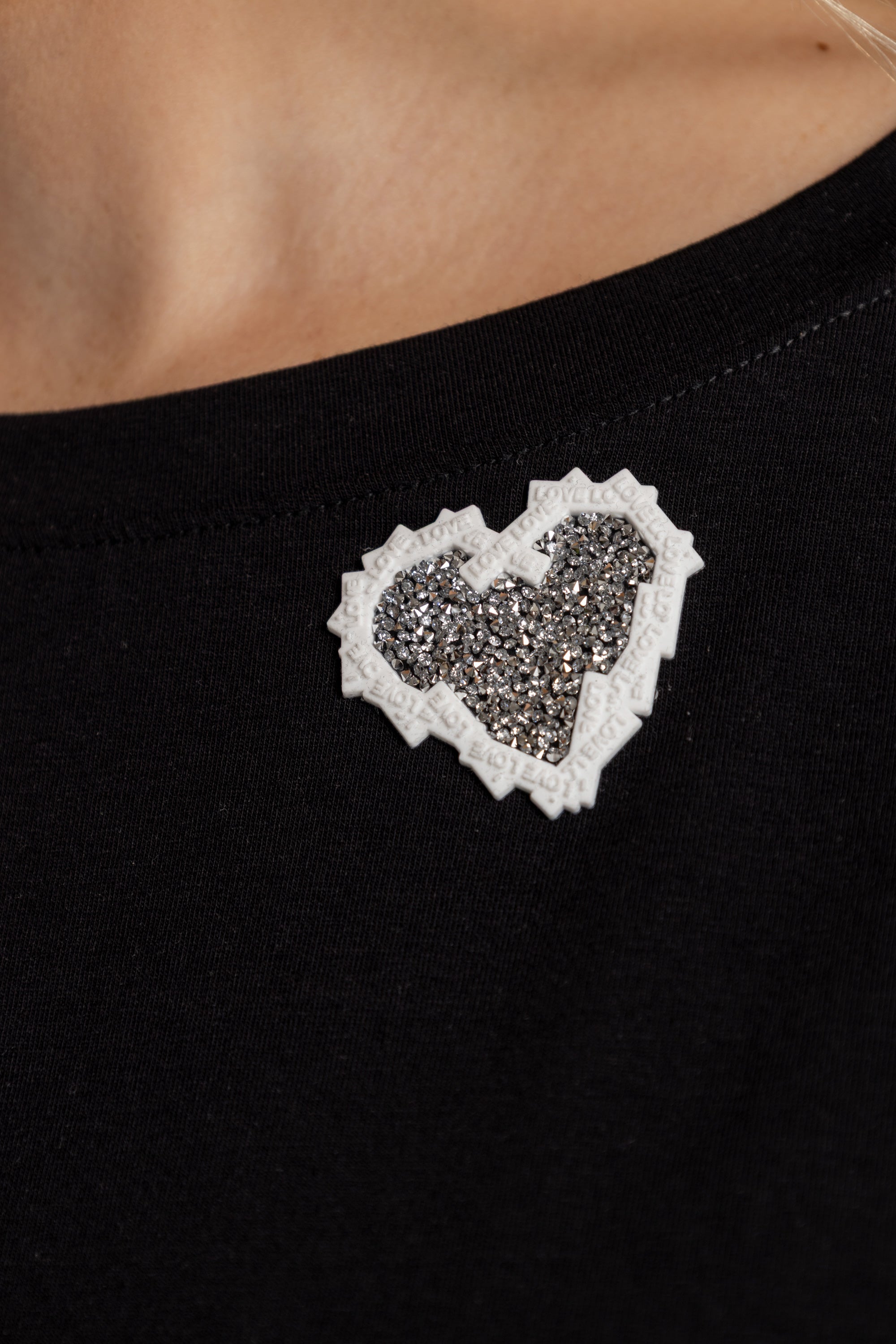 T-SHIRT CORAZON MIRELLA BLANCO NEGRO ORC-027