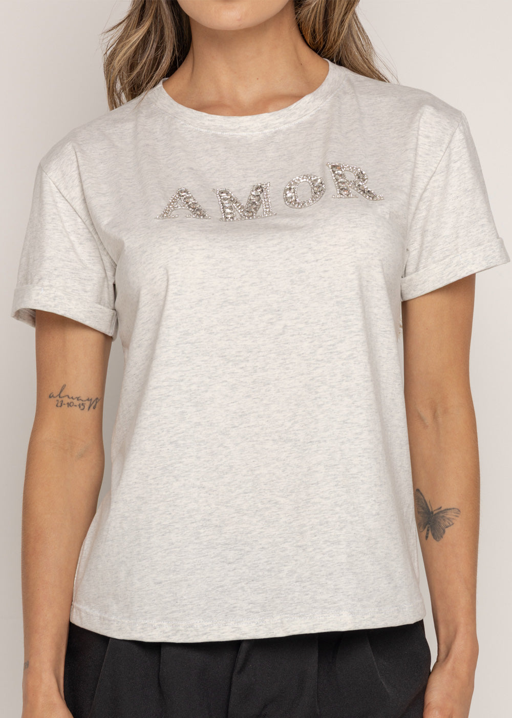 T-SHIRT AMOR PIEDRA DMC GRIS ORC-028