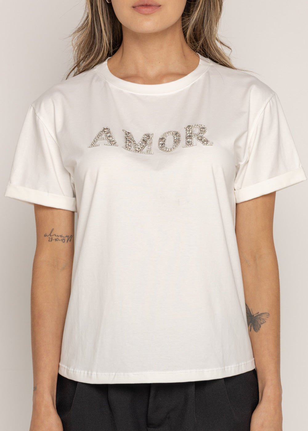 T-SHIRT AMOR PIEDRA DMC MARFIL ORC-028