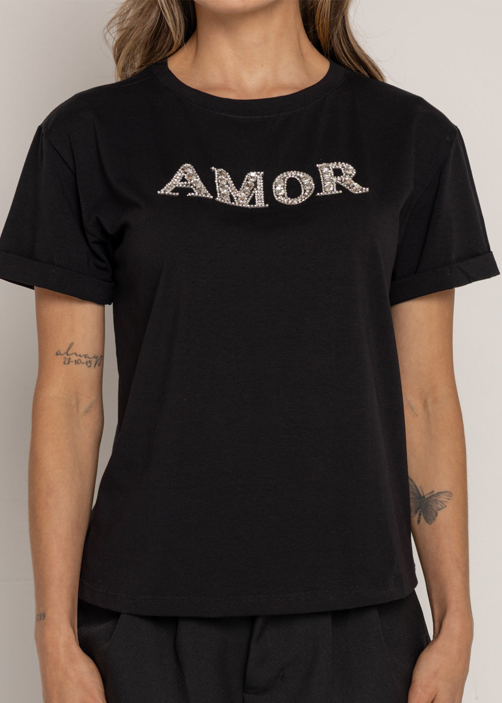 T-SHIRT AMOR PIEDRA DMC NEGRO ORC-028