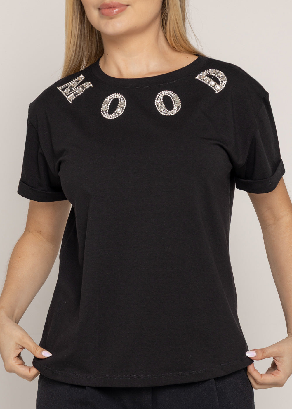 T-SHIRT MOOD PIEDRA DMC NEGRO ORC-029