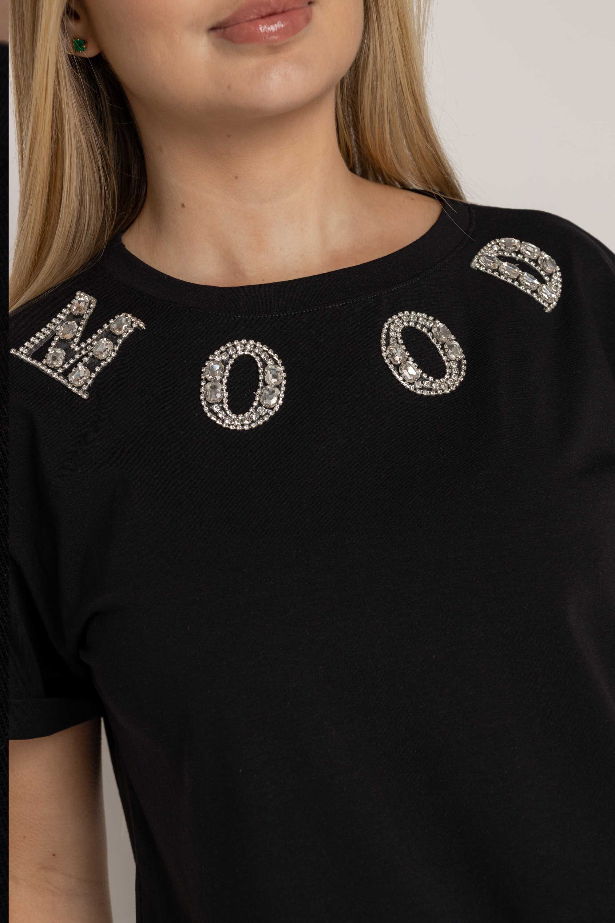 T-SHIRT MOOD PIEDRA DMC NEGRO ORC-029