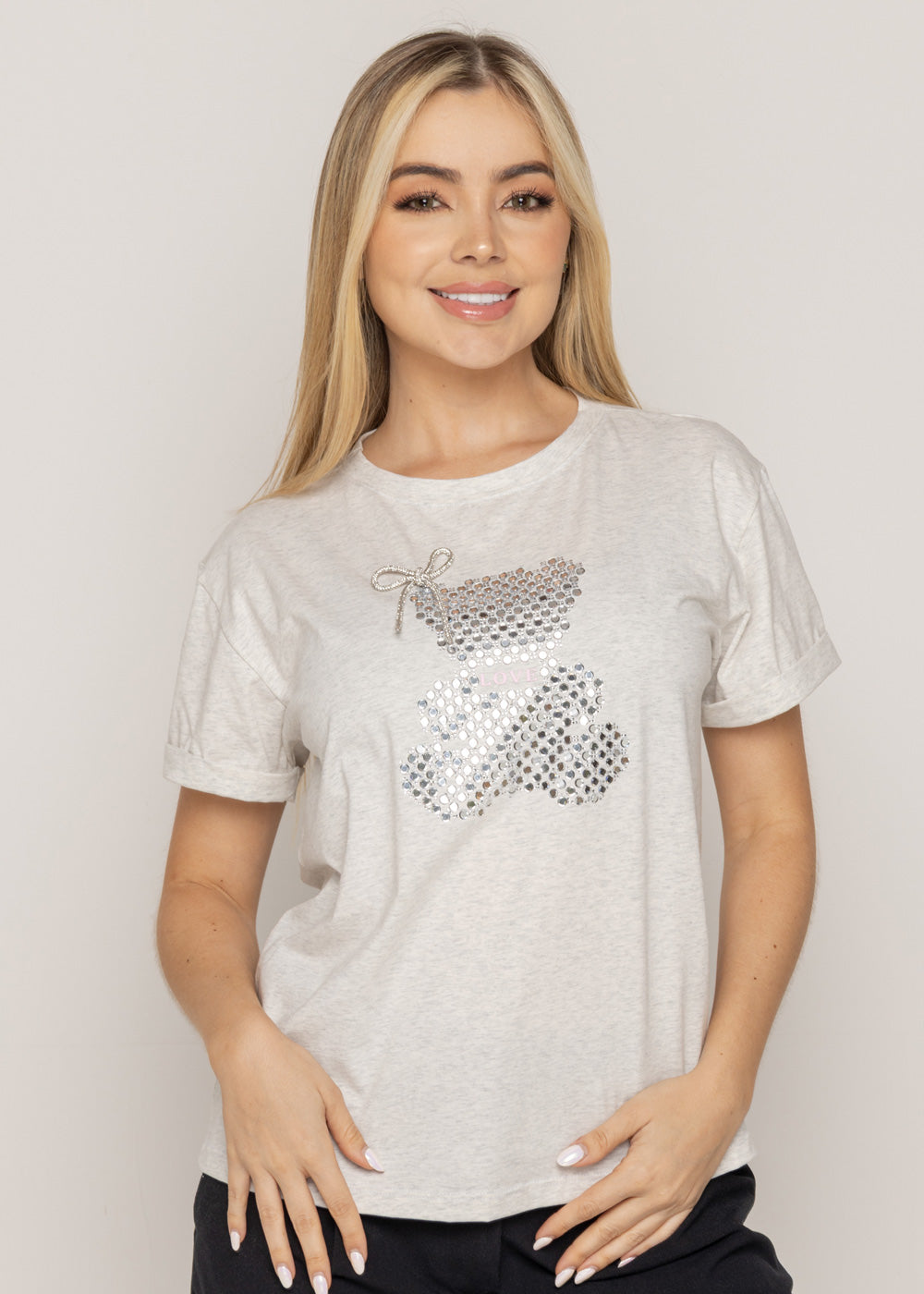 T-SHIRT OSO BRILLANTE DMC GRIS ORC-030