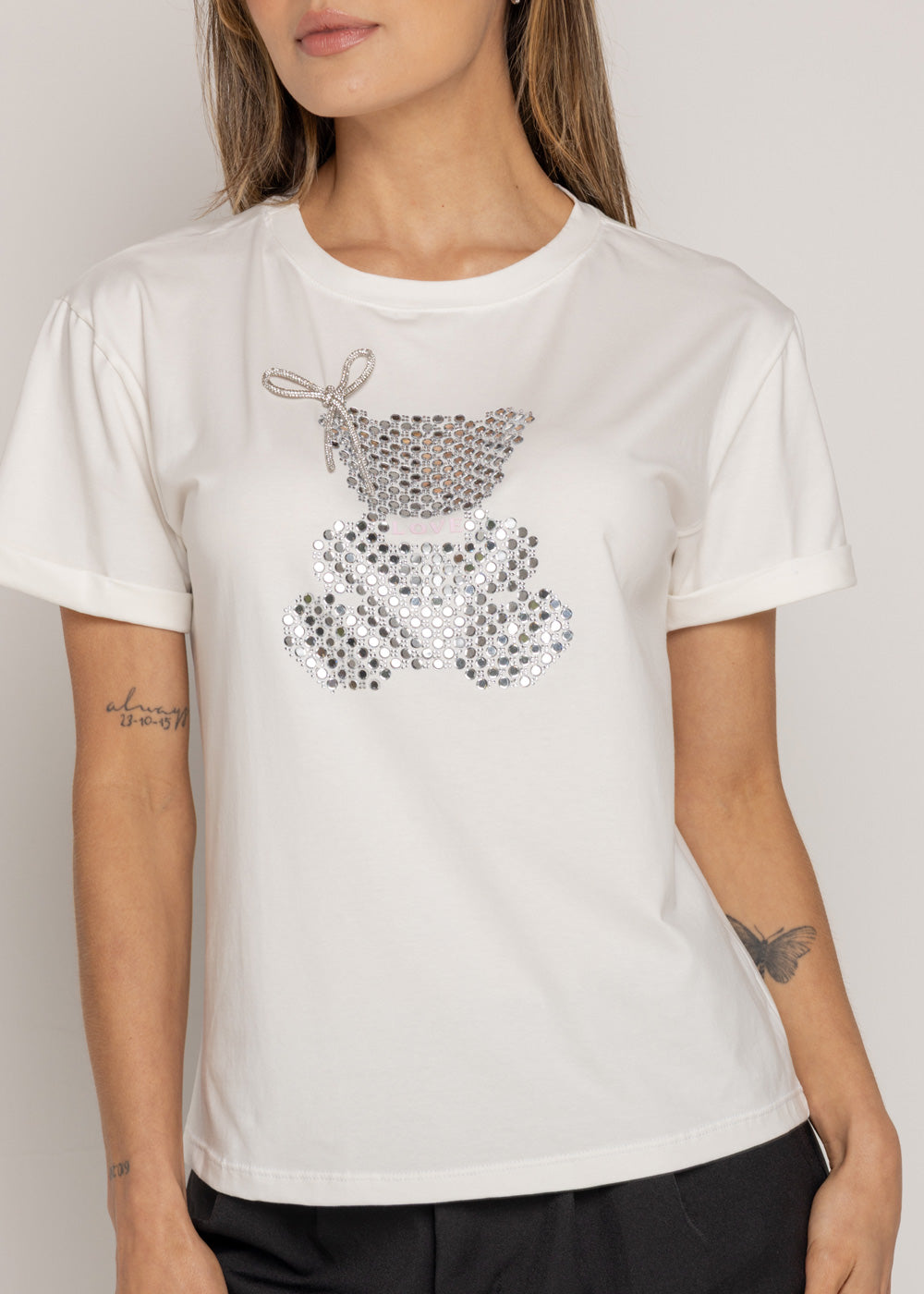 T-SHIRT OSO BRILLANTE DMC MARFIL ORC-030