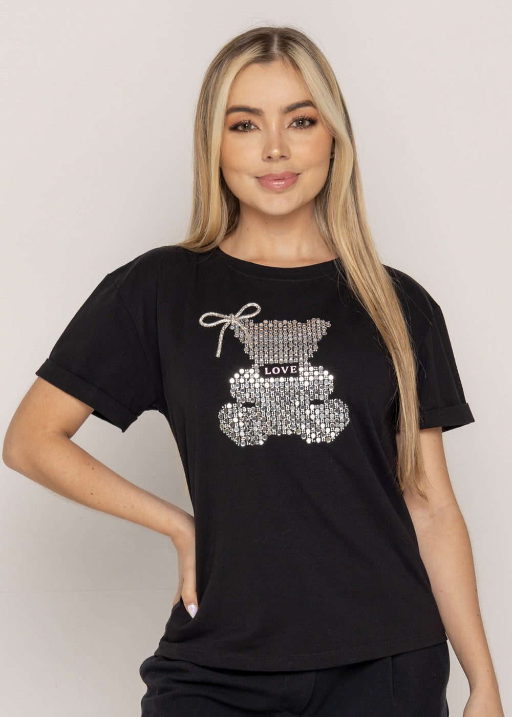 T-SHIRT OSO BRILLANTE DMC NEGRO ORC-030