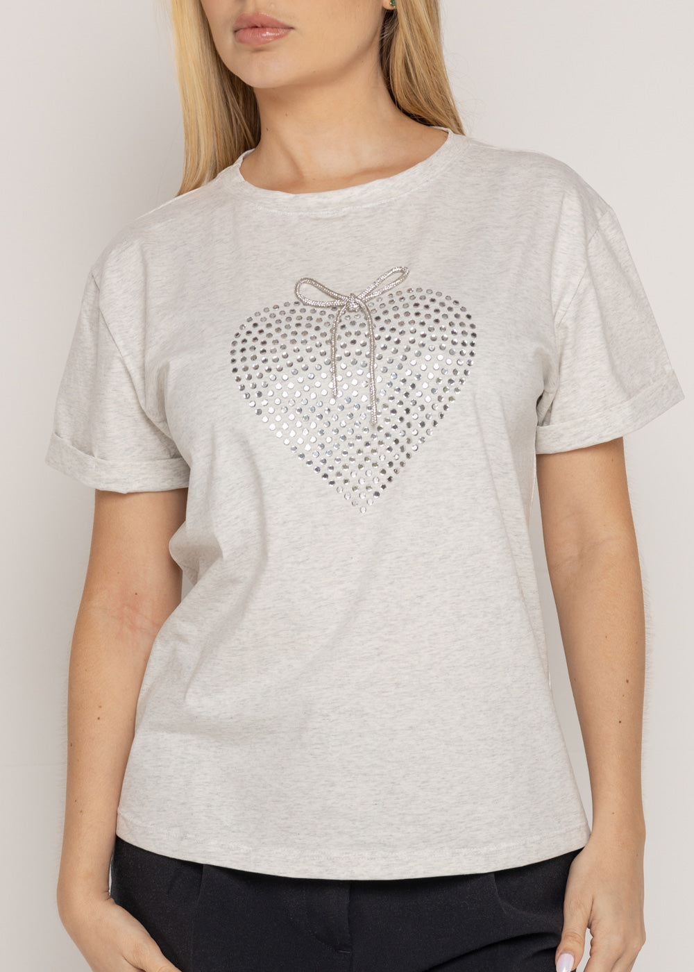 T-SHIRT CORAZON BRILLANTE DMC GRIS ORC-031