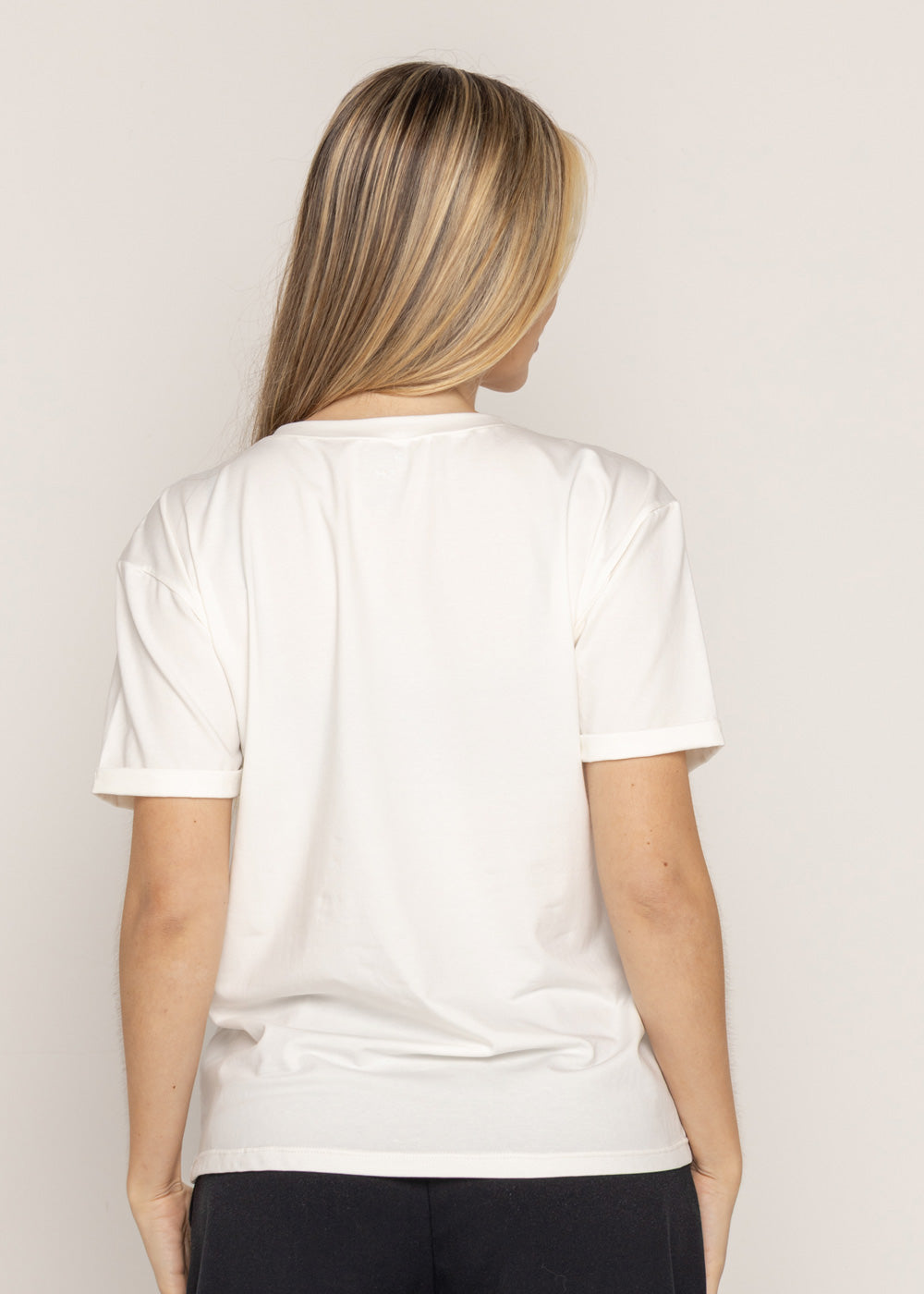 T-SHIRT CORAZON BRILLANTE DMC MARFIL ORC-031