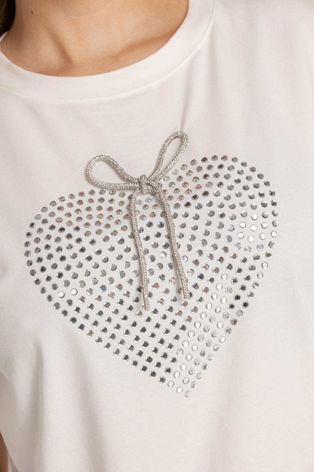 T-SHIRT CORAZON BRILLANTE DMC MARFIL ORC-031