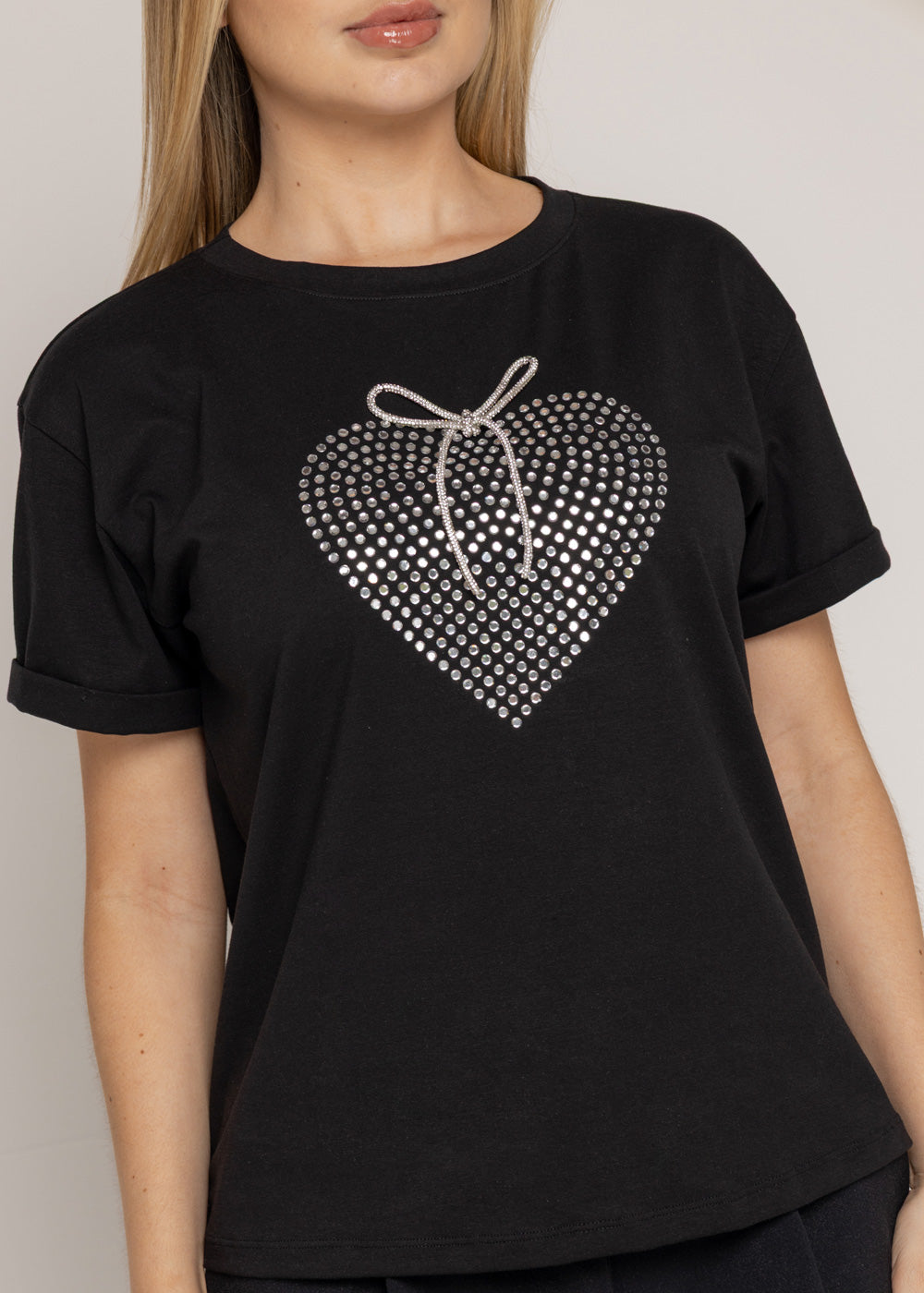 T-SHIRT CORAZON BRILLANTE DMC NEGRO ORC-031